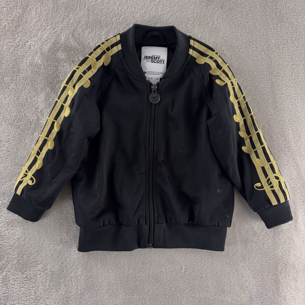 Adidas x Jeremy Scott Track Jacket Toddler Size 2T Black Musical Notes